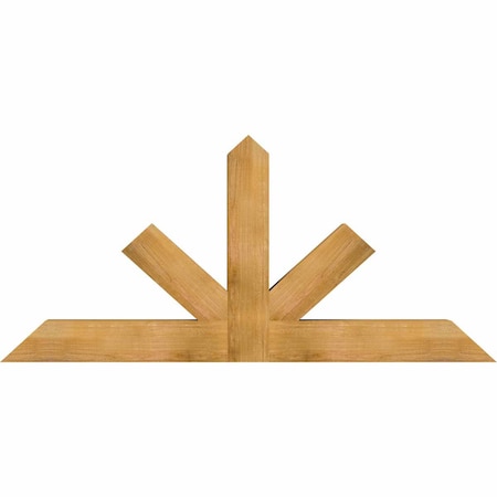 Ekena Millwork Saratoga Rough Sawn Timber Gable Bracket, Western Red Cedar, 72"W x 33"H x 6"D x 6"F, 11/12 Pitch GBW072X33X0606SAR00RWR